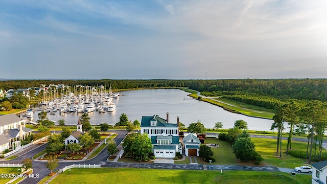 588 E Harborside Rd, Oriental, NC 28571 - aerial view of a nearby body of water and a heavily wooded area