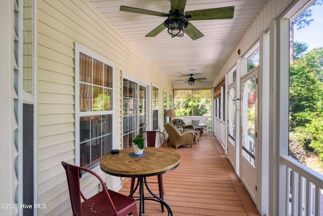 3878 White Blossom Cir, Southport, NC 28461 - sunroom with a ceiling fan and healthy amount of natural light