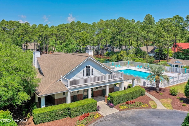 3878 White Blossom Cir, Southport, NC 28461 - bird's eye view of a pool area