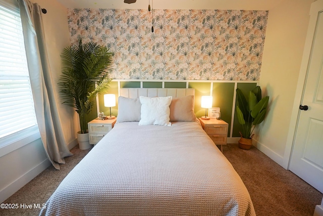215 Chestwood Dr, Hubert, NC 28539 - carpeted bedroom with wallpapered walls and baseboards