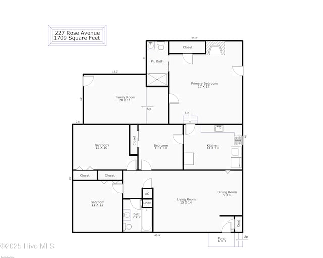 227 Rose Ave, Wilmington, NC 28403 - view of floor plan / room layout