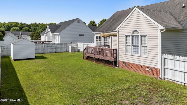 4710 Hudson Rd NW, Wilson, NC 27896 - rear view of property featuring crawl space, a wooden deck, and a shingled roof