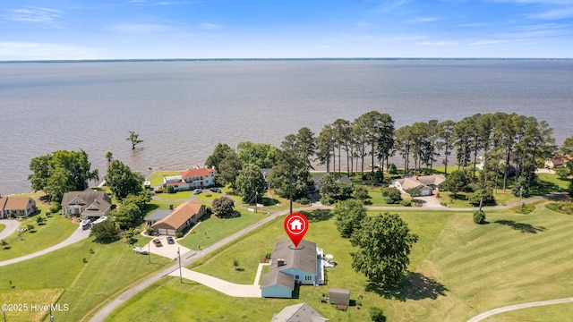 1235 Sound Shore Dr, Edenton, NC 27932 - aerial perspective of suburban area with a large body of water
