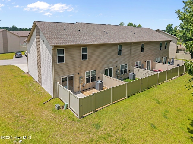 312 Glenellen Loop Rd, Midway Park, NC 28544 - back of property with cooling unit and roof with shingles