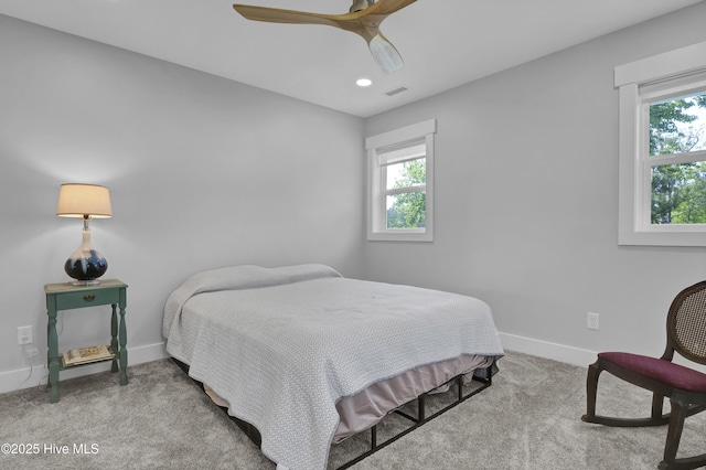 1246 Heron Run Dr, Wilmington, NC 28403 - bedroom with multiple windows, baseboards, carpet, and recessed lighting