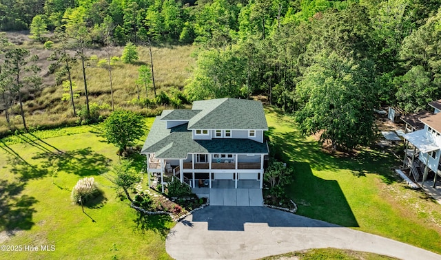 1246 Heron Run Dr, Wilmington, NC 28403 - view from above of property with a heavily wooded area