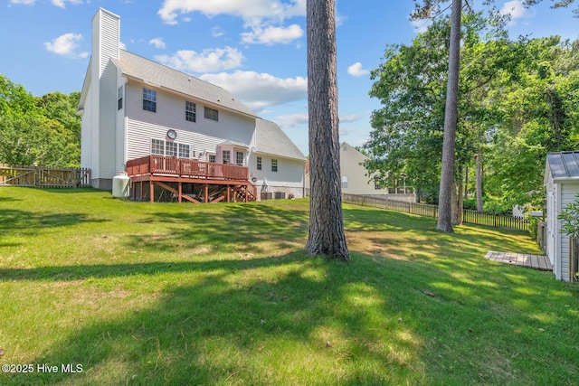 154 Dockside Dr, Jacksonville, NC 28546 - back of house featuring a deck, stairway, and a chimney