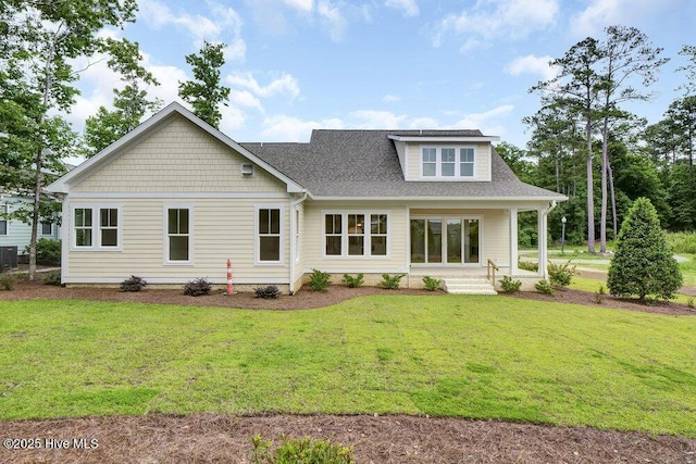 324 Grayhawk Cir, Wilmington, NC 28411 - back of property with a lawn, roof with shingles, and a porch