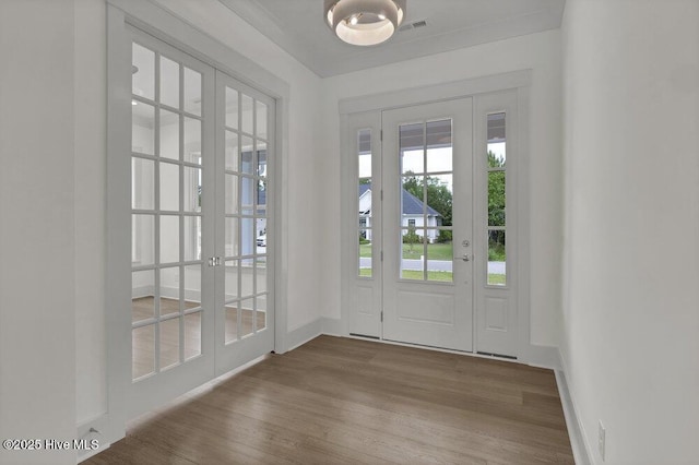 324 Grayhawk Cir, Wilmington, NC 28411 - entrance foyer with wood finished floors and french doors