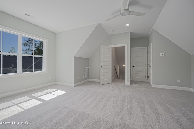 947 Ashburton Rd SE, Bolivia, NC 28422 - bonus room featuring light carpet, vaulted ceiling, ceiling fan, and baseboards