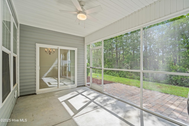 94 Field Planters Cir, Calabash, NC 28467 - unfurnished sunroom featuring ceiling fan