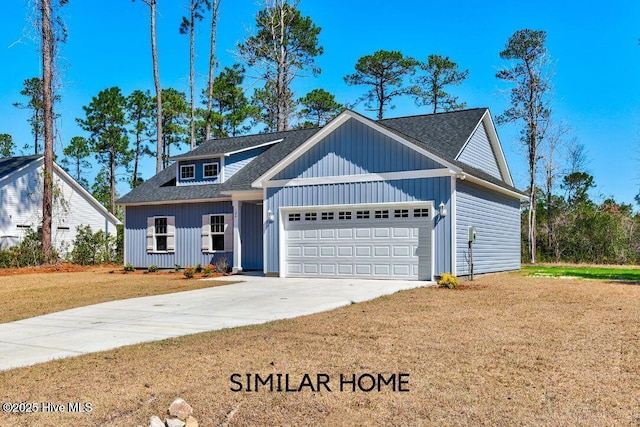 98 NE Dr NW, Calabash, NC 28467 - view of front of property featuring a front lawn, driveway, an attached garage, and roof with shingles