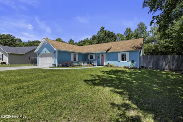 107 Foxlair Dr, Hubert, NC 28539 - single story home featuring an attached garage, driveway, and covered porch