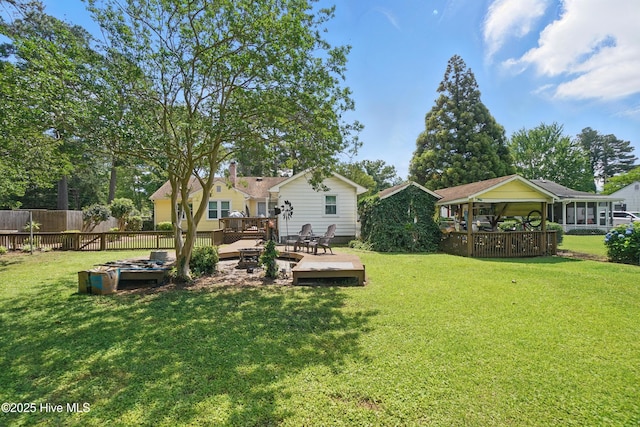 1605 Edgewood Dr, Elizabeth City, NC 27909 - view of yard featuring a deck