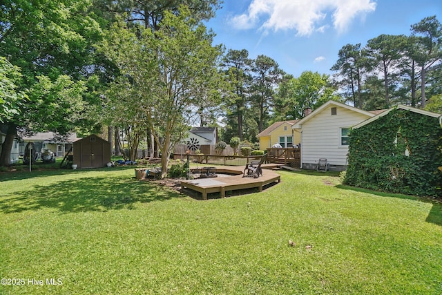 1605 Edgewood Dr, Elizabeth City, NC 27909 - view of yard with a wooden deck