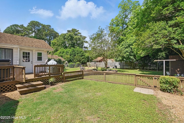 1605 Edgewood Dr, Elizabeth City, NC 27909 - view of yard with a wooden deck