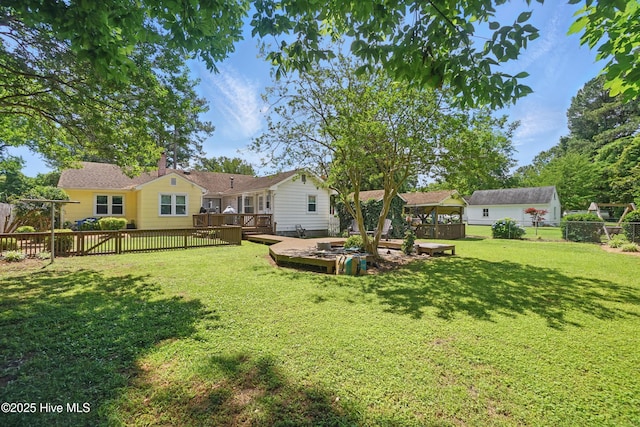 1605 Edgewood Dr, Elizabeth City, NC 27909 - view of yard with a wooden deck