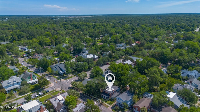 114 N 16th St, Wilmington, NC 28401 - aerial view of property's location featuring a heavily wooded area