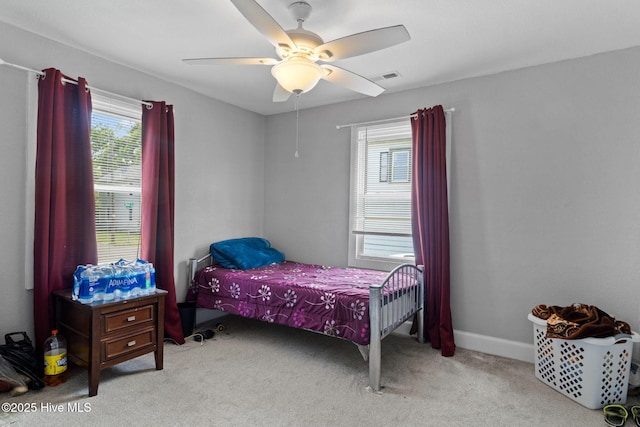 406 Walnut St, Elizabeth City, NC 27909 - carpeted bedroom featuring multiple windows and ceiling fan