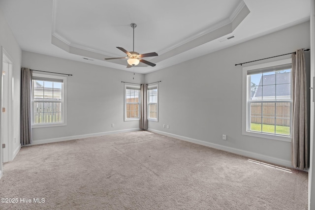 2001 Snapper St, New Bern, NC 28562 - spare room featuring a raised ceiling, crown molding, plenty of natural light, and baseboards
