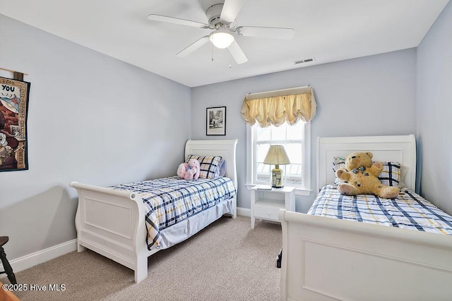 3212 Wexford Way, Southport, NC 28461 - bedroom with light carpet and a ceiling fan