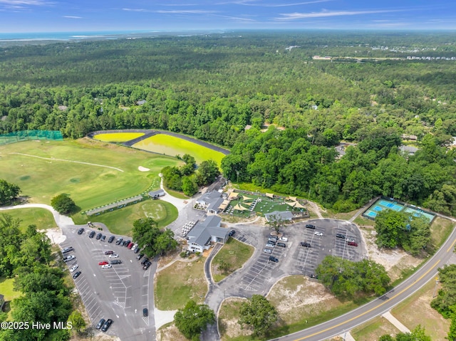 728 Azalea Dr Unit 426, Hampstead, NC 28443 - aerial view of property and surrounding area featuring a forest and a local golf course