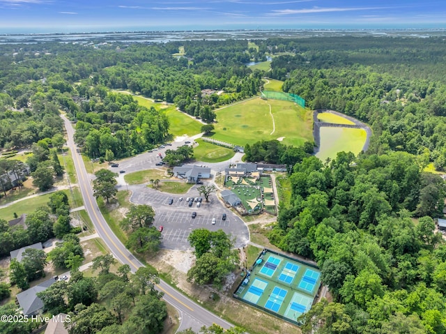728 Azalea Dr Unit 426, Hampstead, NC 28443 - aerial view of property and surrounding area with a heavily wooded area and a large body of water