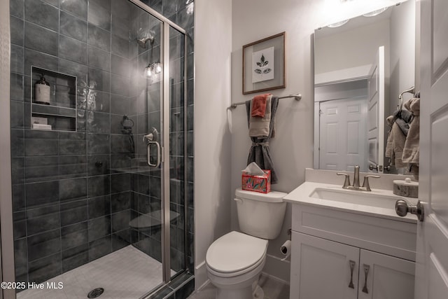 1004 Fawn Valley Way, Wilmington, NC 28409 - bathroom with toilet, vanity, and a stall shower
