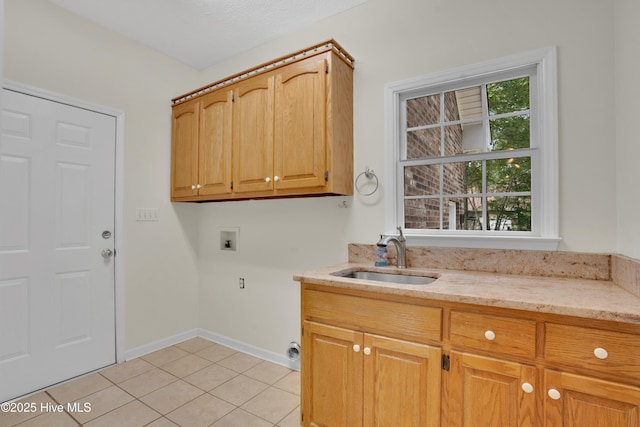 109 Country Club Dr, Rockingham, NC 28379 - washroom with hookup for a washing machine, cabinet space, light tile patterned floors, and baseboards