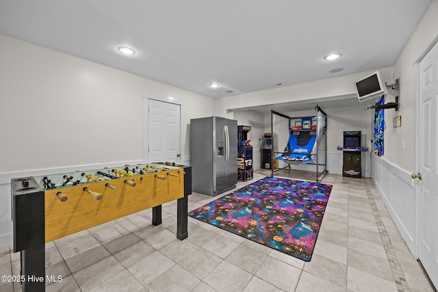 4248 Island Dr, North Topsail Beach, NC 28460 - recreation room with recessed lighting and light tile patterned floors