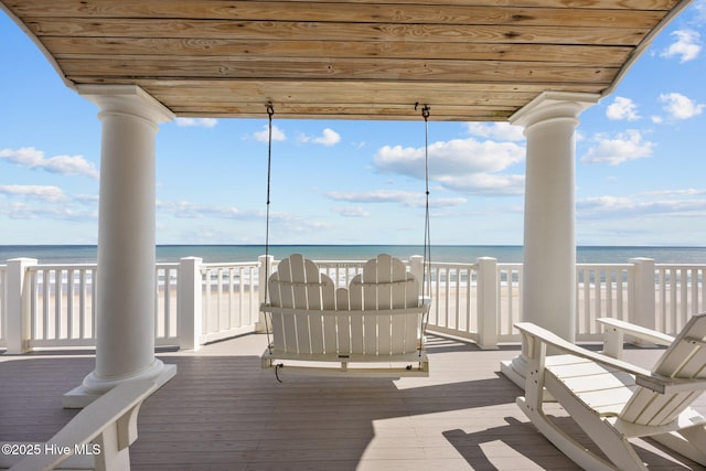 4248 Island Dr, North Topsail Beach, NC 28460 - deck with a water view