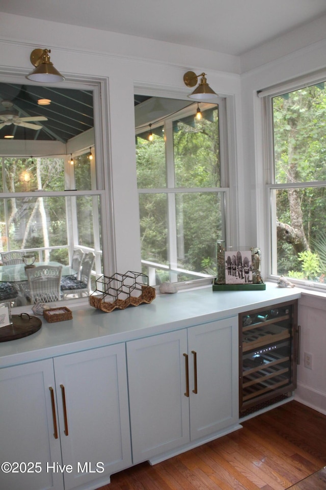 19 Sabal Palm Trl, Bald Head Island, NC 28461 - bar featuring wine cooler and light wood-style floors