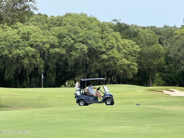 19 Sabal Palm Trl, Bald Head Island, NC 28461 - view of property's community featuring view of golf course, a lawn, and view of wooded area