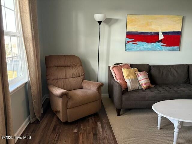 1116 E Ft Macon Rd, Atlantic Beach, NC 28512 - living room featuring wood finished floors and baseboards