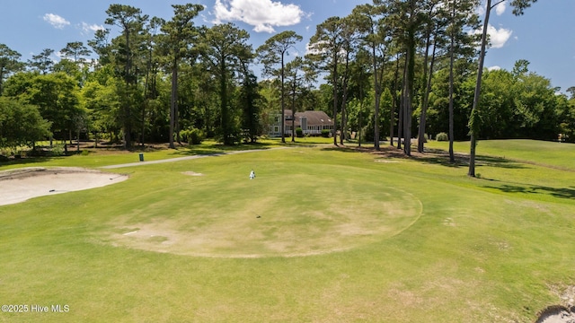 304 Lord Granville Dr, Morehead City, NC 28557 - view of community featuring view of wooded area, golf course view, and a lawn