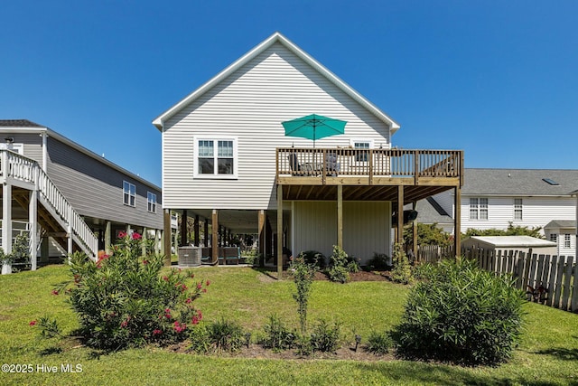 104 S 30th St, Morehead City, NC 28557 - back of property with a wooden deck