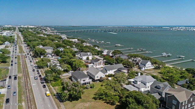 104 S 30th St, Morehead City, NC 28557 - view of property location with a main thoroughfare, a nearby body of water, a notable bridge, and nearby suburban area