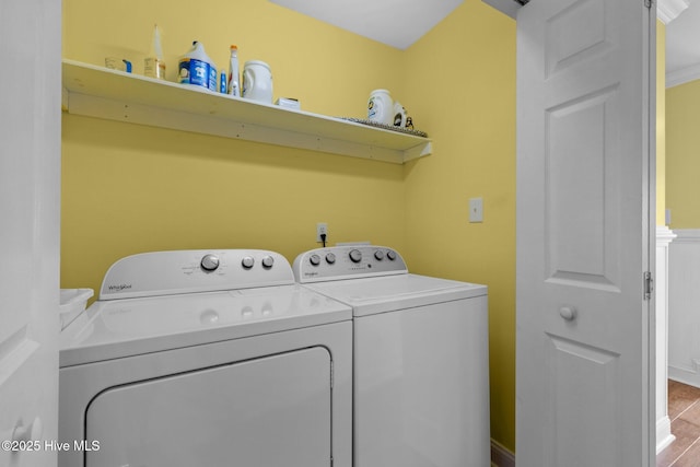 2414 Ocean Dr, Emerald Isle, NC 28594 - laundry area featuring washing machine and dryer