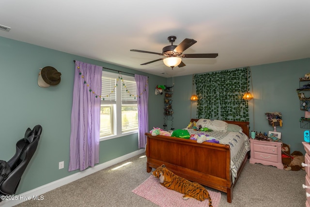 111 Pinelands Vis, Jackson Springs, NC 27281 - carpeted bedroom featuring a ceiling fan and baseboards