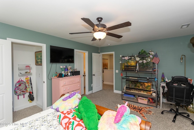 111 Pinelands Vis, Jackson Springs, NC 27281 - bedroom with carpet, a ceiling fan, and baseboards