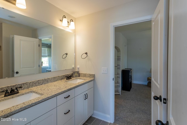 111 Pinelands Vis, Jackson Springs, NC 27281 - full bath with double vanity and baseboards