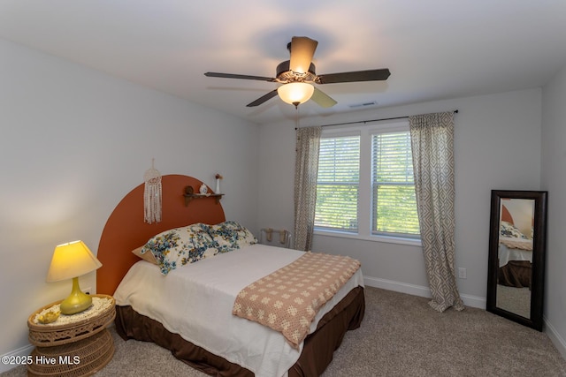 111 Pinelands Vis, Jackson Springs, NC 27281 - bedroom with ceiling fan, baseboards, and carpet flooring