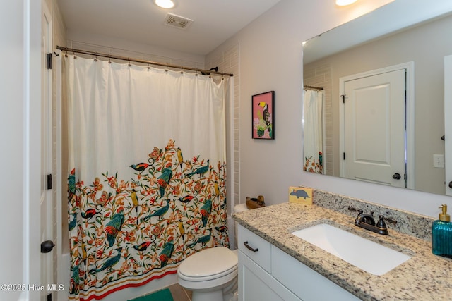 111 Pinelands Vis, Jackson Springs, NC 27281 - bathroom featuring vanity, toilet, and curtained shower