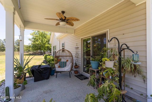 111 Pinelands Vis, Jackson Springs, NC 27281 - view of patio with ceiling fan