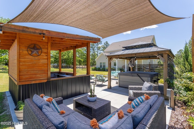 111 Pinelands Vis, Jackson Springs, NC 27281 - view of patio featuring an outdoor living space and a gazebo
