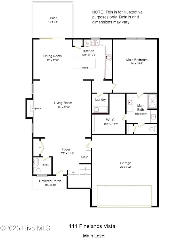 111 Pinelands Vis, Jackson Springs, NC 27281 - home floor plan