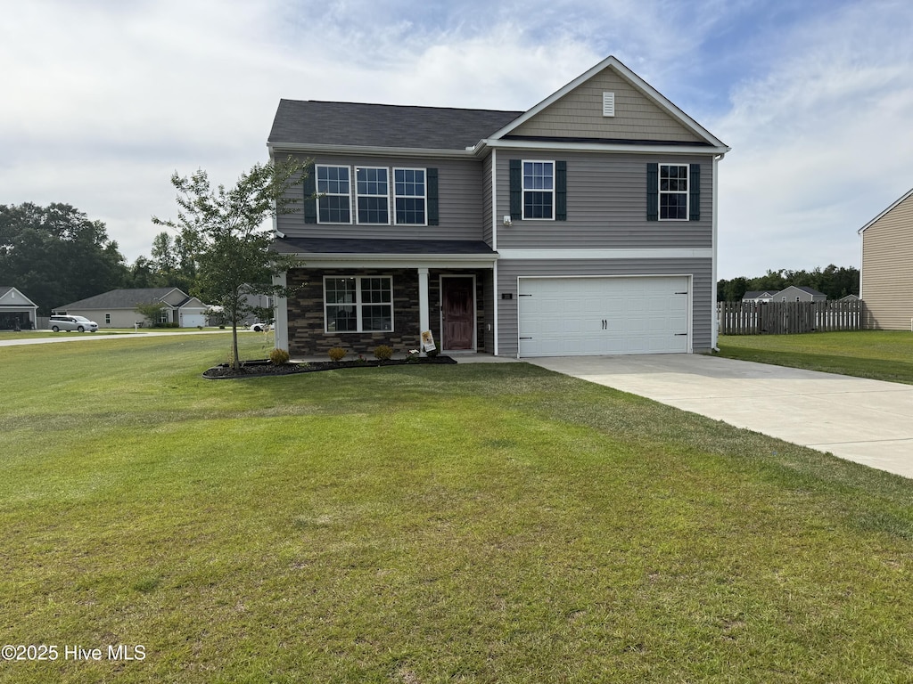 101 Jessica Ct, Vanceboro, NC 28586 - traditional home with concrete driveway and a garage