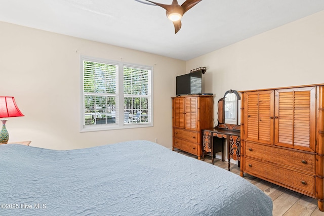 3193 Wexford Way, Southport, NC 28461 - bedroom featuring light wood finished floors and a ceiling fan