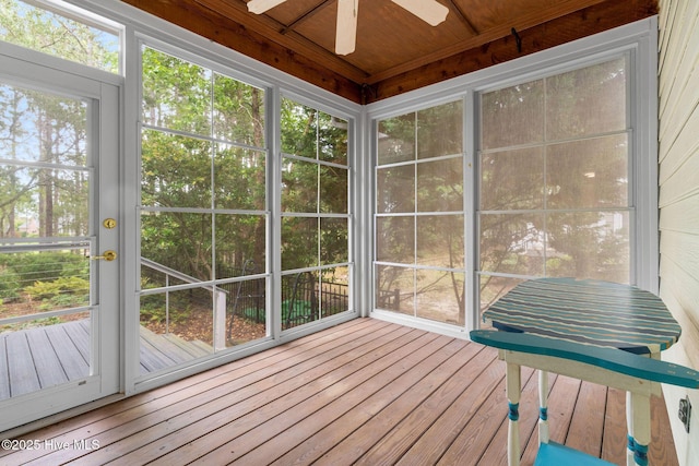 3193 Wexford Way, Southport, NC 28461 - unfurnished sunroom featuring a ceiling fan