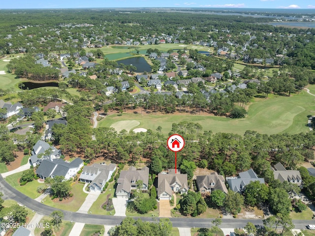 3193 Wexford Way, Southport, NC 28461 - aerial overview of property's location featuring nearby suburban area, a local golf course, and a nearby body of water